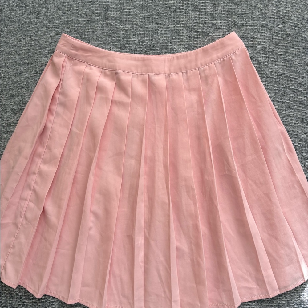 Pink Pleated Skirt